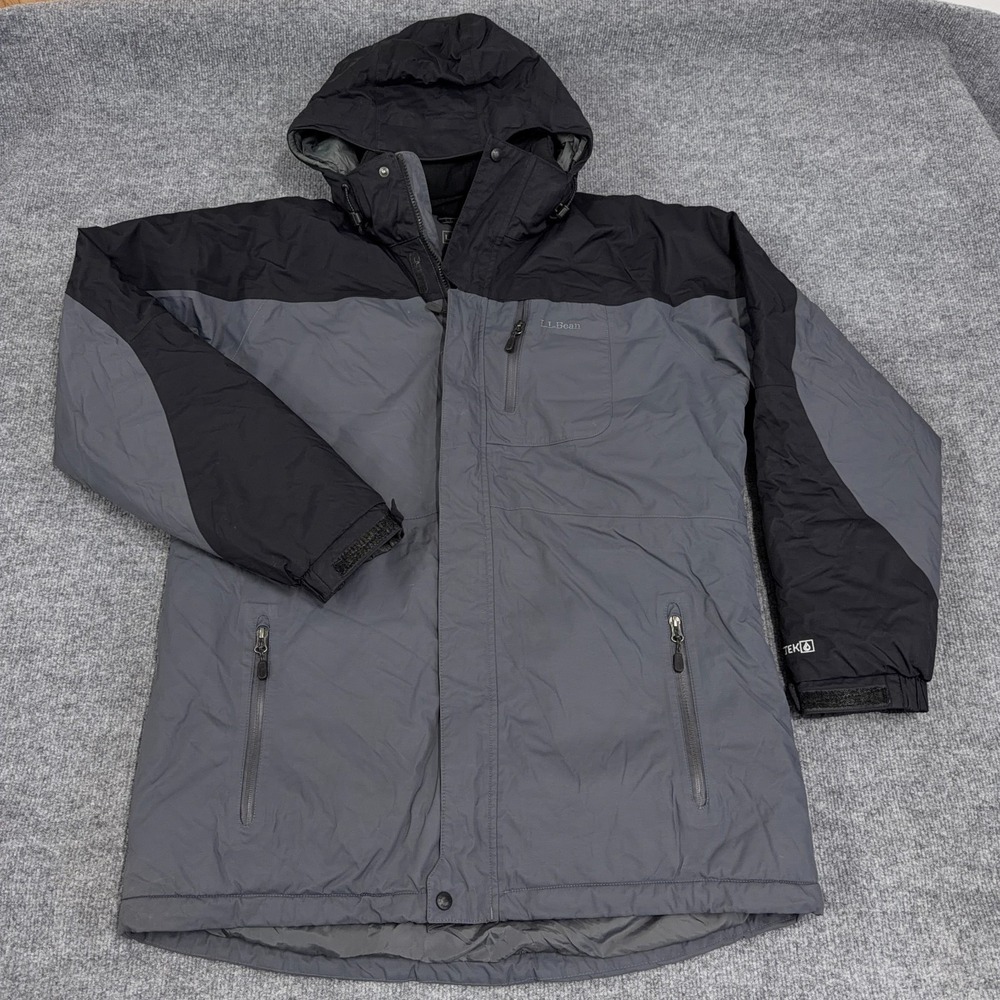 LL Bean Jacket Men LT Nylon Insulated Rugged Ridge‎ Parka Waterproof Ski Hood
